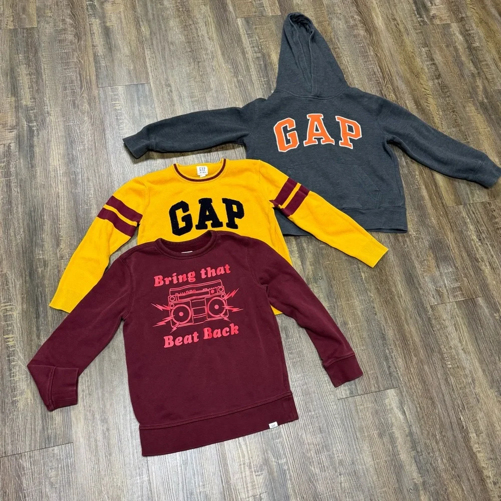GAP Kids Sweatshirts - Yellow, Gray, and Maroon Set Cotton Polyester Bundle of 3